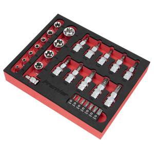 Sealey AK6193 Premier TRX-Star* Socket & Security Bit Set 1/4"Sq & 3/8"Sq Drive 29pc - additional view 3