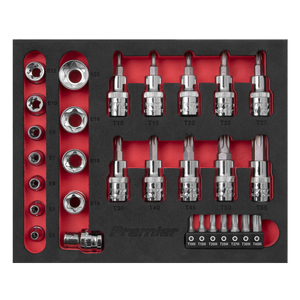 Sealey AK6193 Premier TRX-Star* Socket & Security Bit Set 1/4"Sq & 3/8"Sq Drive 29pc - additional view 4
