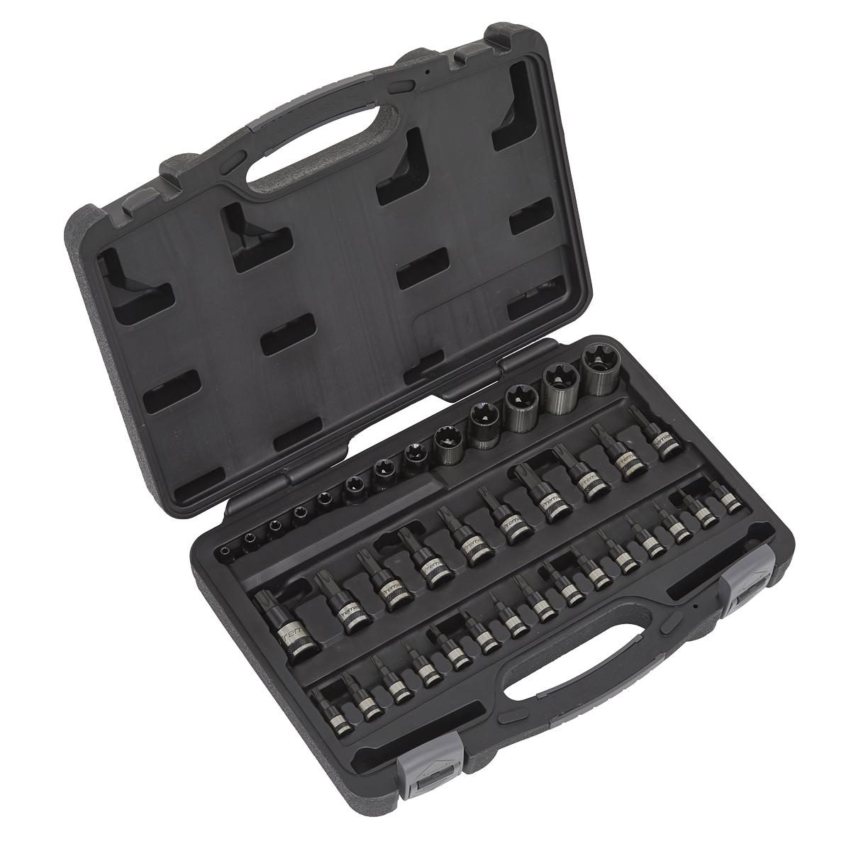 Sealey AK6197B Premier Black TRX-Star* Socket & Security Socket Bit Set 1/4", 3/8" & 1/2"Sq Drive 38pc