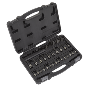 Sealey AK6197B Premier Black TRX-Star* Socket & Security Socket Bit Set 1/4", 3/8" & 1/2"Sq Drive 38pc