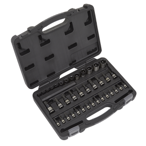Sealey AK6197B Premier Black TRX-Star* Socket & Security Socket Bit Set 1/4", 3/8" & 1/2"Sq Drive 38pc
