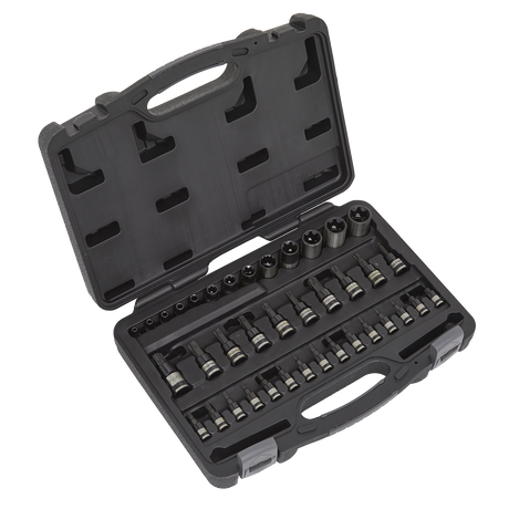 Sealey AK6197B Premier Black TRX-Star* Socket & Security Socket Bit Set 1/4", 3/8" & 1/2"Sq Drive 38pc