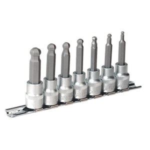 Sealey AK621 Premier Ball-End Hex Socket Bit Set 3/8"Sq Drive 7pc