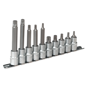 Sealey AK6215 Premier Spline Socket Bit Set 1/2"Sq Drive 10pc