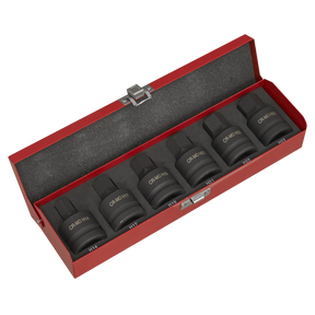 Sealey AK6217 Premier Hex Impact Socket Bit Set 3/4"Sq Drive 6pc