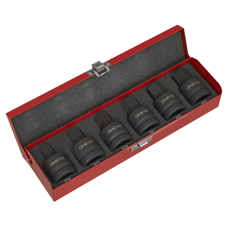 Sealey AK6217 Premier Hex Impact Socket Bit Set 3/4"Sq Drive 6pc