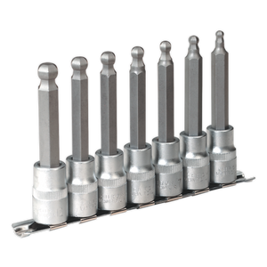 Sealey AK622 Premier Ball-End Hex Socket Bit Set 1/2"Sq Drive 7pc