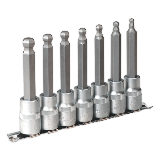 Sealey AK622 Premier Ball-End Hex Socket Bit Set 1/2"Sq Drive 7pc
