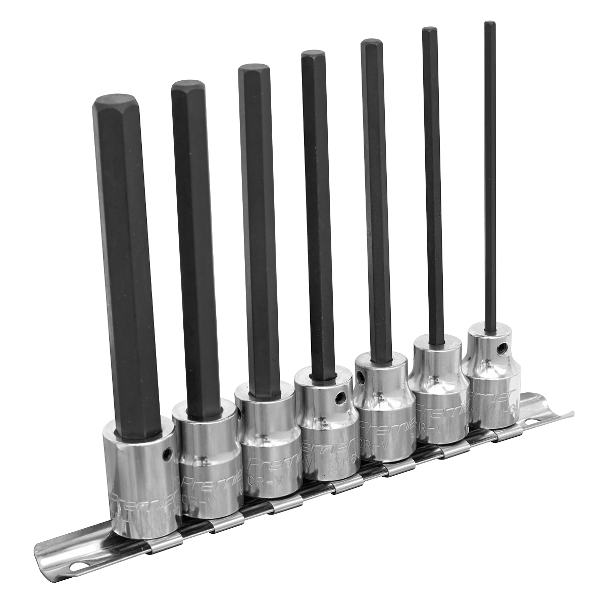 Sealey AK62254 Premier Hex Socket Bit Set 3/8"Sq Drive 110mm 7pc