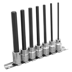 Sealey AK62254 Premier Hex Socket Bit Set 3/8"Sq Drive 110mm 7pc