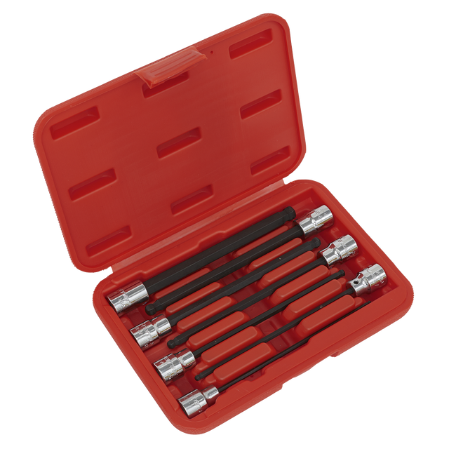 Sealey AK62257 Premier Ball-End Hex Socket Bit Set 3/8"Sq Drive 7pc