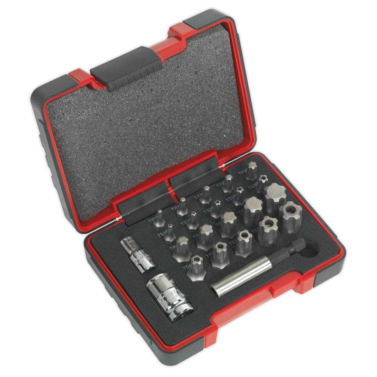 Sealey AK6226 Premier TRX-P* & TRX-TS* Security Bit Set 1/4" & 3/8"Sq Drive 23pc