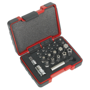 Sealey AK6226 Premier TRX-P* & TRX-TS* Security Bit Set 1/4" & 3/8"Sq Drive 23pc
