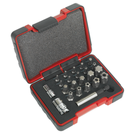 Sealey AK6226 Premier TRX-P* & TRX-TS* Security Bit Set 1/4" & 3/8"Sq Drive 23pc