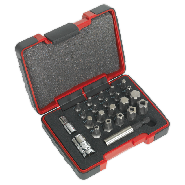 Sealey AK6226 Premier TRX-P* & TRX-TS* Security Bit Set 1/4" & 3/8"Sq Drive 23pc