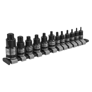Sealey AK6228B Premier Black Stubby TRX-Star* Socket Bit Set 1/4", 3/8" & 1/2"Sq Drive 12pc