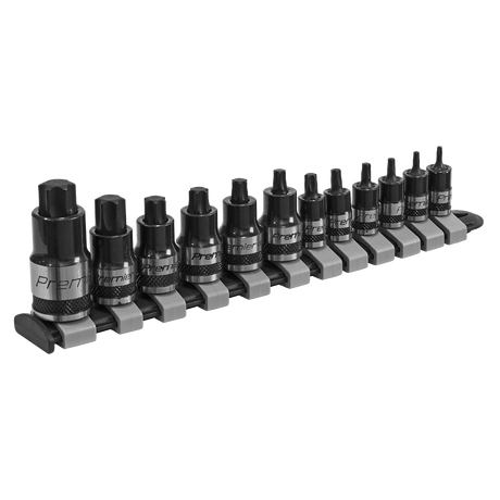 Sealey AK6228B Premier Black Stubby TRX-Star* Socket Bit Set 1/4", 3/8" & 1/2"Sq Drive 12pc