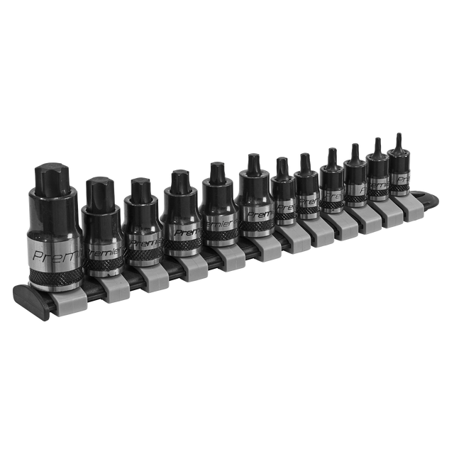 Sealey AK6228B Premier Black Stubby TRX-Star* Socket Bit Set 1/4", 3/8" & 1/2"Sq Drive 12pc
