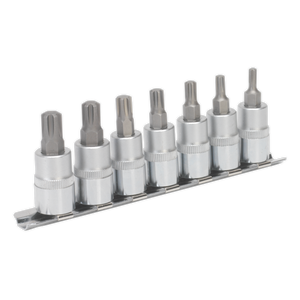 Sealey AK6232 Premier Ribe Socket Bit Set 3/8"Sq Drive 50mm 7pc