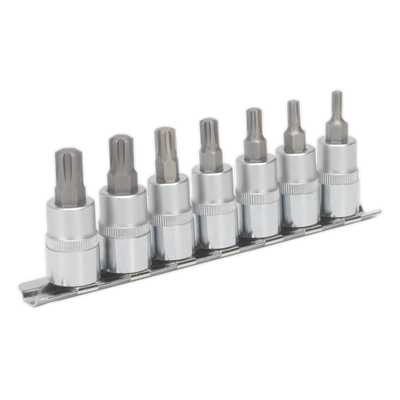 Sealey AK6232 Premier Ribe Socket Bit Set 3/8"Sq Drive 50mm 7pc