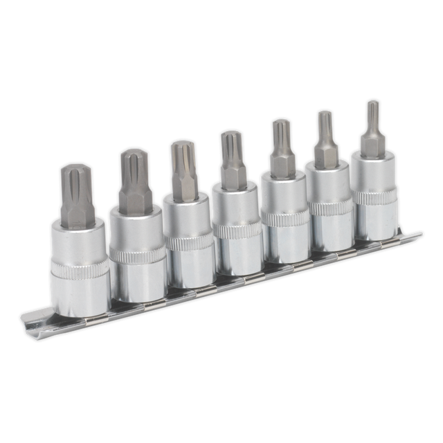Sealey AK6232 Premier Ribe Socket Bit Set 3/8"Sq Drive 50mm 7pc
