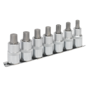 Sealey AK6234 Premier Ribe Socket Bit Set 1/2"Sq Drive 55mm 7pc