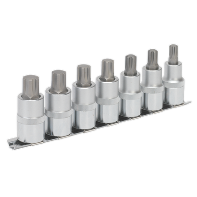 Sealey AK6234 Premier Ribe Socket Bit Set 1/2"Sq Drive 55mm 7pc