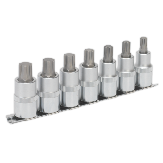 Sealey AK6234 Premier Ribe Socket Bit Set 1/2"Sq Drive 55mm 7pc