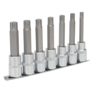 Sealey AK6235 Premier Ribe Socket Bit Set 1/2"Sq Drive 100mm 7pc