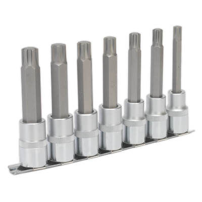 Sealey AK6235 Premier Ribe Socket Bit Set 1/2"Sq Drive 100mm 7pc