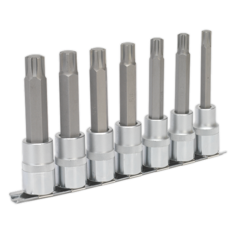 Sealey AK6235 Premier Ribe Socket Bit Set 1/2"Sq Drive 100mm 7pc