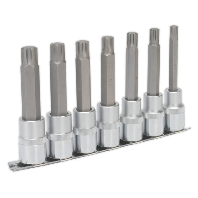 Sealey AK6235 Premier Ribe Socket Bit Set 1/2"Sq Drive 100mm 7pc
