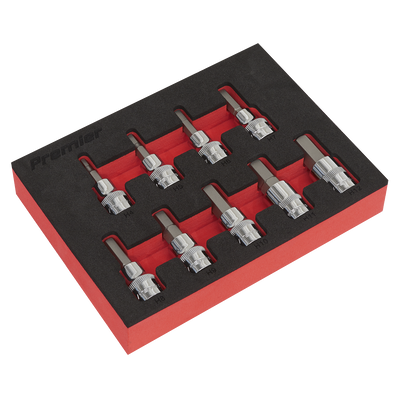 Sealey AK6240 Premier Hex Socket Bit Set 3/8"Sq Drive 9pc