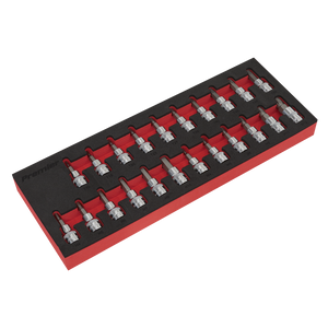 Sealey AK6243 Premier TRX-Star*/Hex/Spline Socket Bit Set 3/8"Sq Drive 22pc