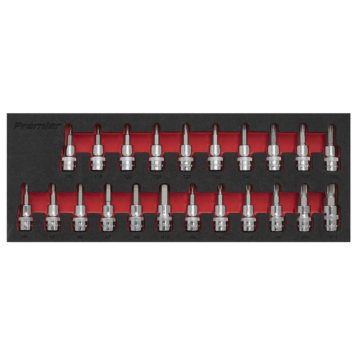 Sealey AK6243 Premier TRX-Star*/Hex/Spline Socket Bit Set 3/8"Sq Drive 22pc - additional view 2