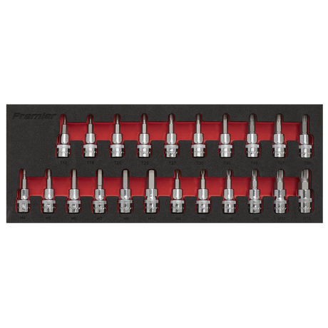 Sealey AK6243 Premier TRX-Star*/Hex/Spline Socket Bit Set 3/8"Sq Drive 22pc - additional view 2
