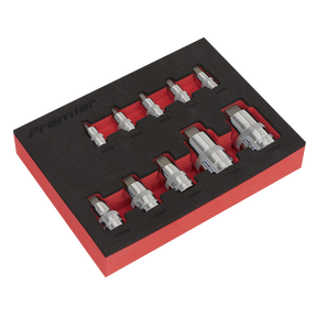 Sealey AK6244 Premier Stubby Hex Socket Bit Set 1/4", 3/8" & 1/2"Sq Drive 10pc