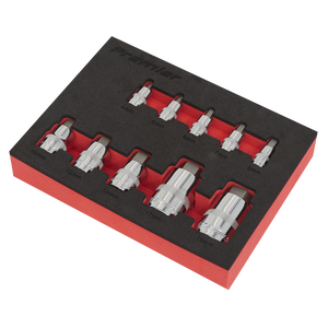 Sealey AK6244 Premier Stubby Hex Socket Bit Set 1/4", 3/8" & 1/2"Sq Drive 10pc - additional view 2