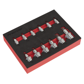 Sealey AK6245 Premier Stubby TRX-Star* Socket Bit Set 1/4", 3/8" & 1/2"Sq Drive 12pc
