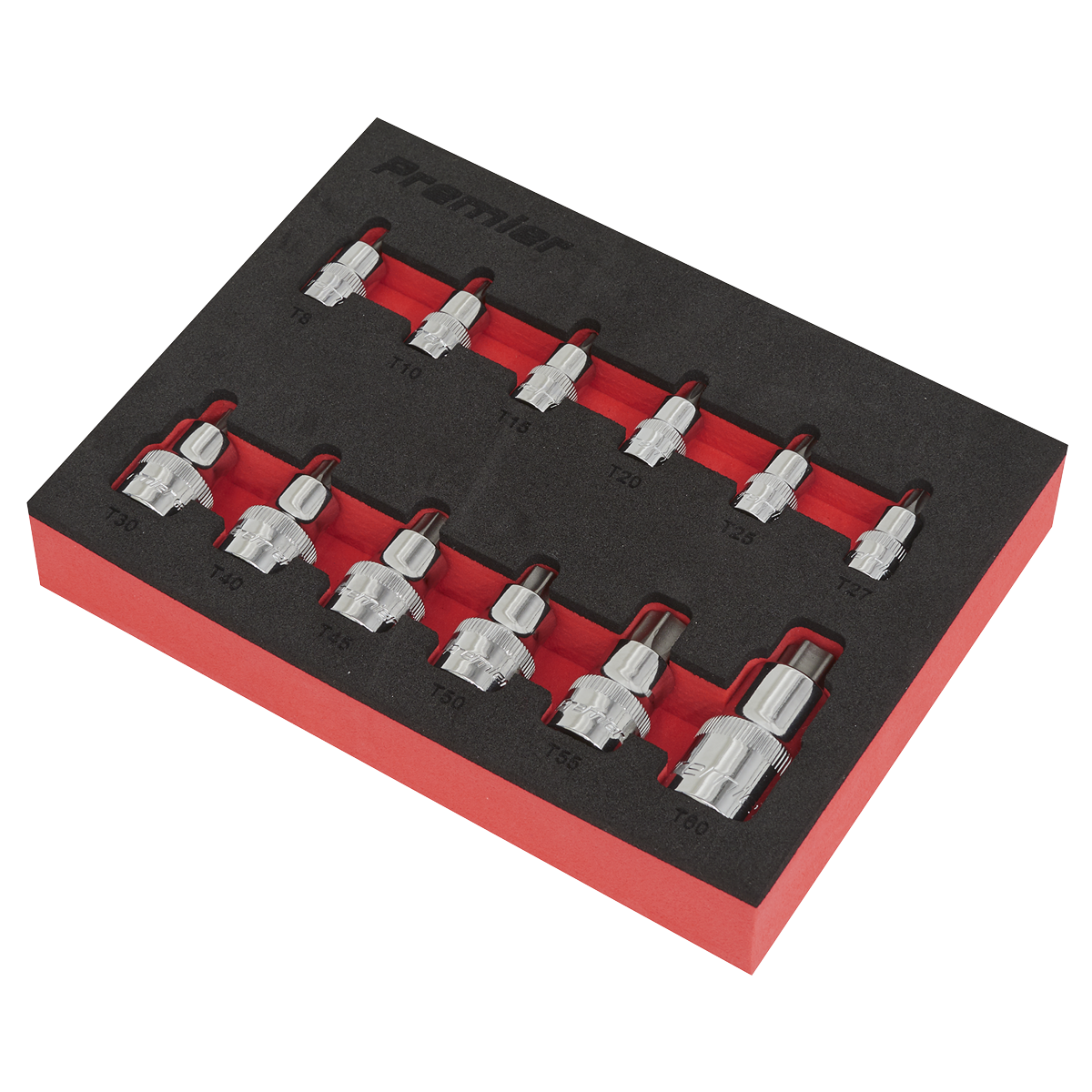 Sealey AK6245 Premier Stubby TRX-Star* Socket Bit Set 1/4", 3/8" & 1/2"Sq Drive 12pc - additional view 3
