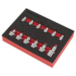 Sealey AK6245 Premier Stubby TRX-Star* Socket Bit Set 1/4", 3/8" & 1/2"Sq Drive 12pc - additional view 3