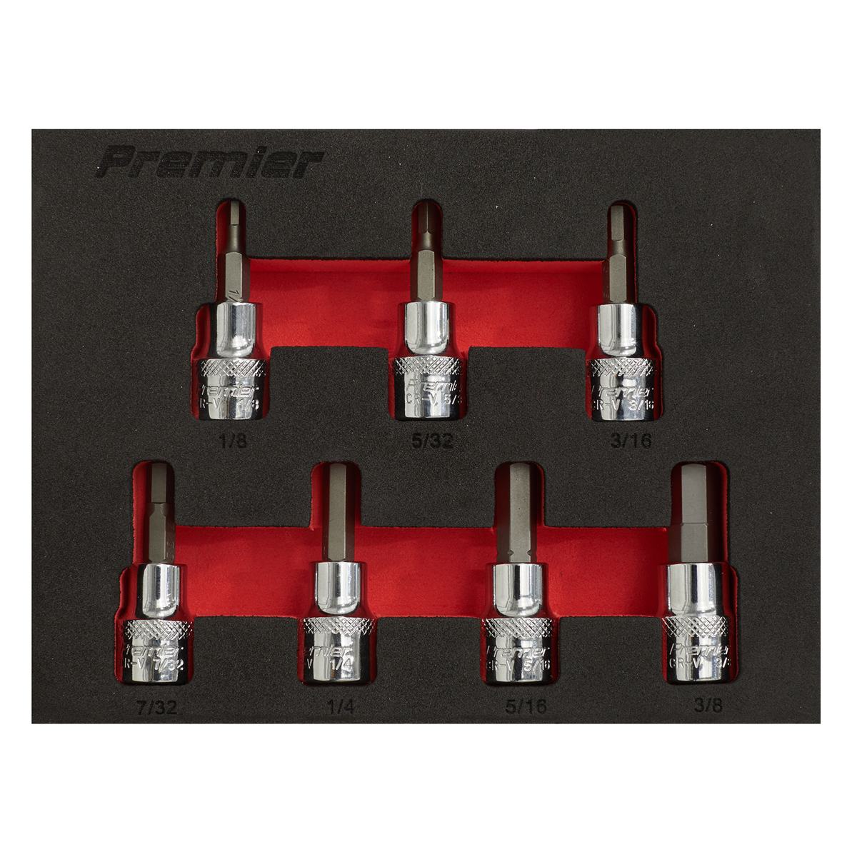 Sealey AK6246 Premier Imperial Hex Socket Bit Set 3/8"Sq Drive 7pc - additional view 3