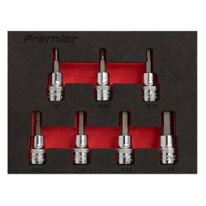 Sealey AK6246 Premier Imperial Hex Socket Bit Set 3/8"Sq Drive 7pc - additional view 3