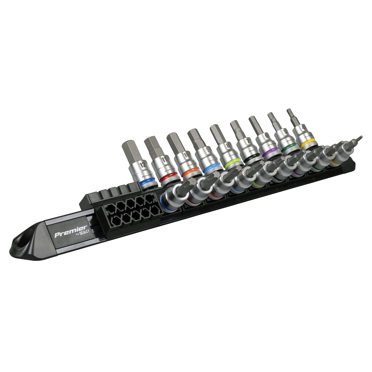 Sealey AK6252 Premier Platinum Series Hex & TRX-Star* Socket Bit Set 3/8"Sq Drive 18pc