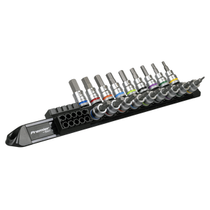 Sealey AK6252 Premier Platinum Series Hex & TRX-Star* Socket Bit Set 3/8"Sq Drive 18pc