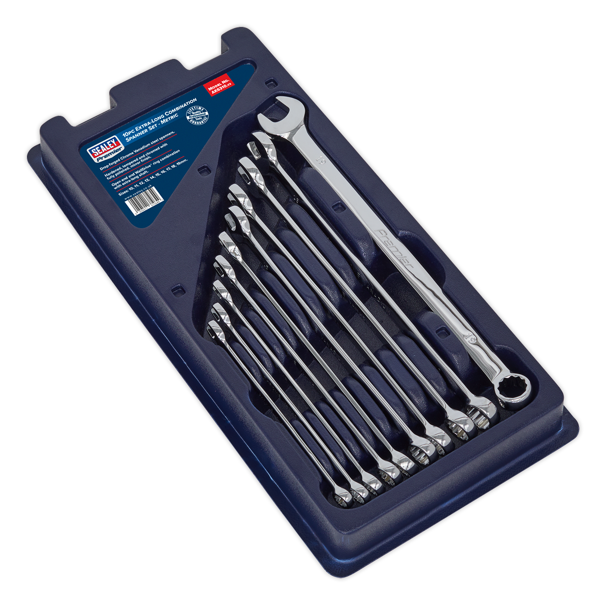 Sealey AK6310 Premier Extra-Long Combination Spanner Set 10pc - additional view 5