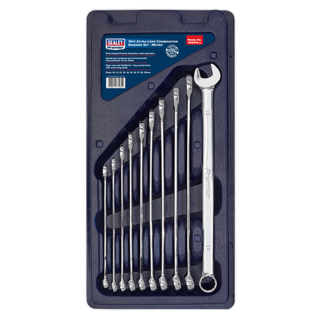 Sealey AK6310 Premier Extra-Long Combination Spanner Set 10pc - additional view 2