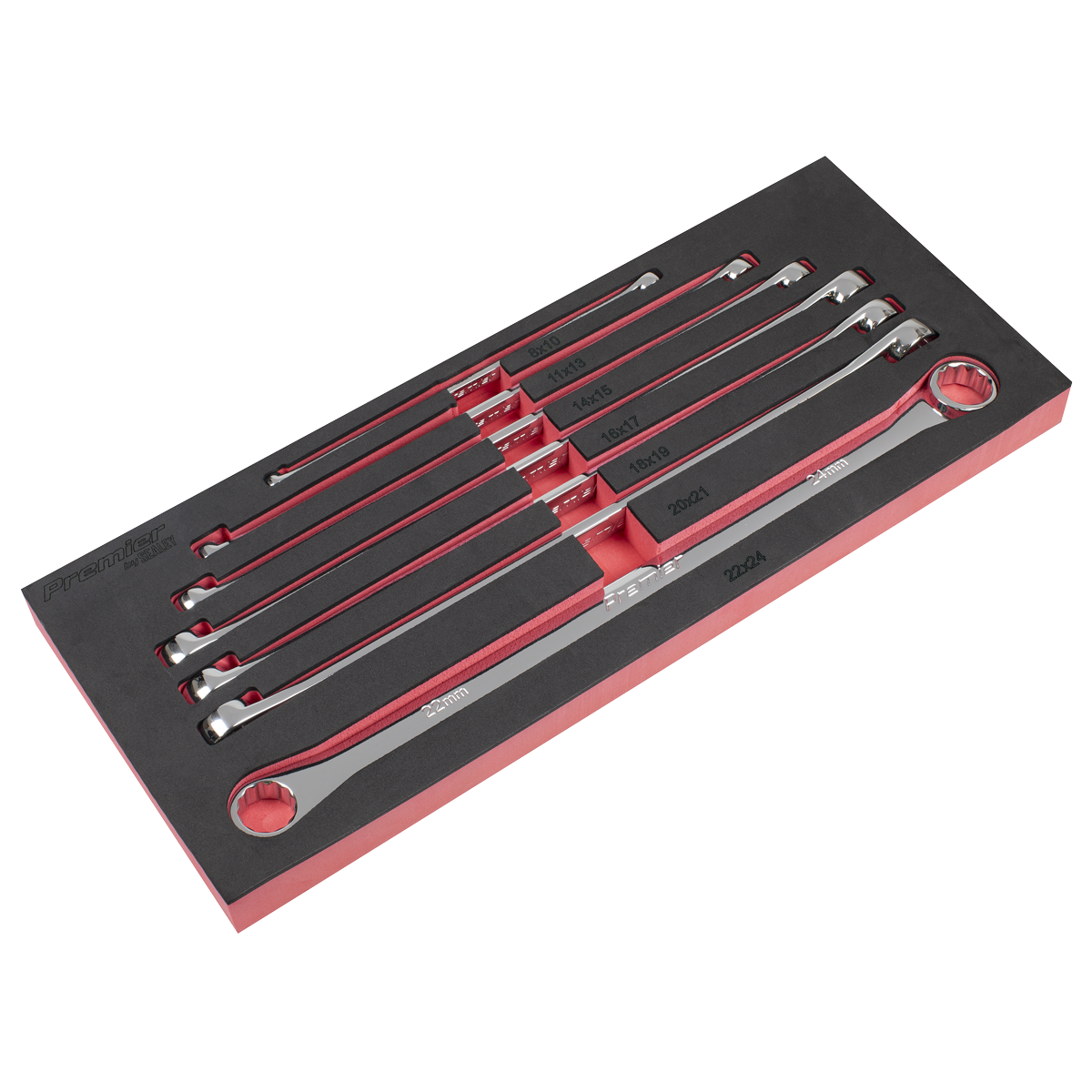 Sealey AK6311 Extra-Long Double End Ring Spanner Set 7pc