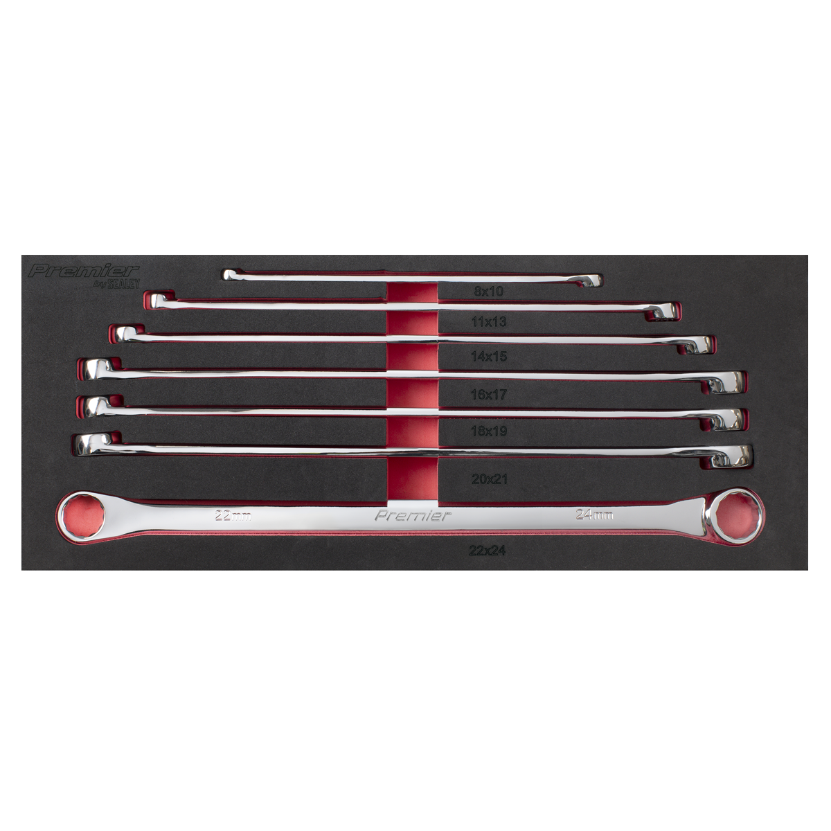 Sealey AK6311 Extra-Long Double End Ring Spanner Set 7pc - additional view 3