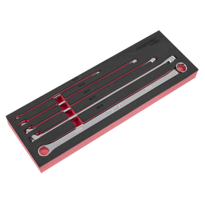 Sealey AK63110 Premier Extra-Long Double End Ring Spanner Set in EVA Foam Tray 5pc